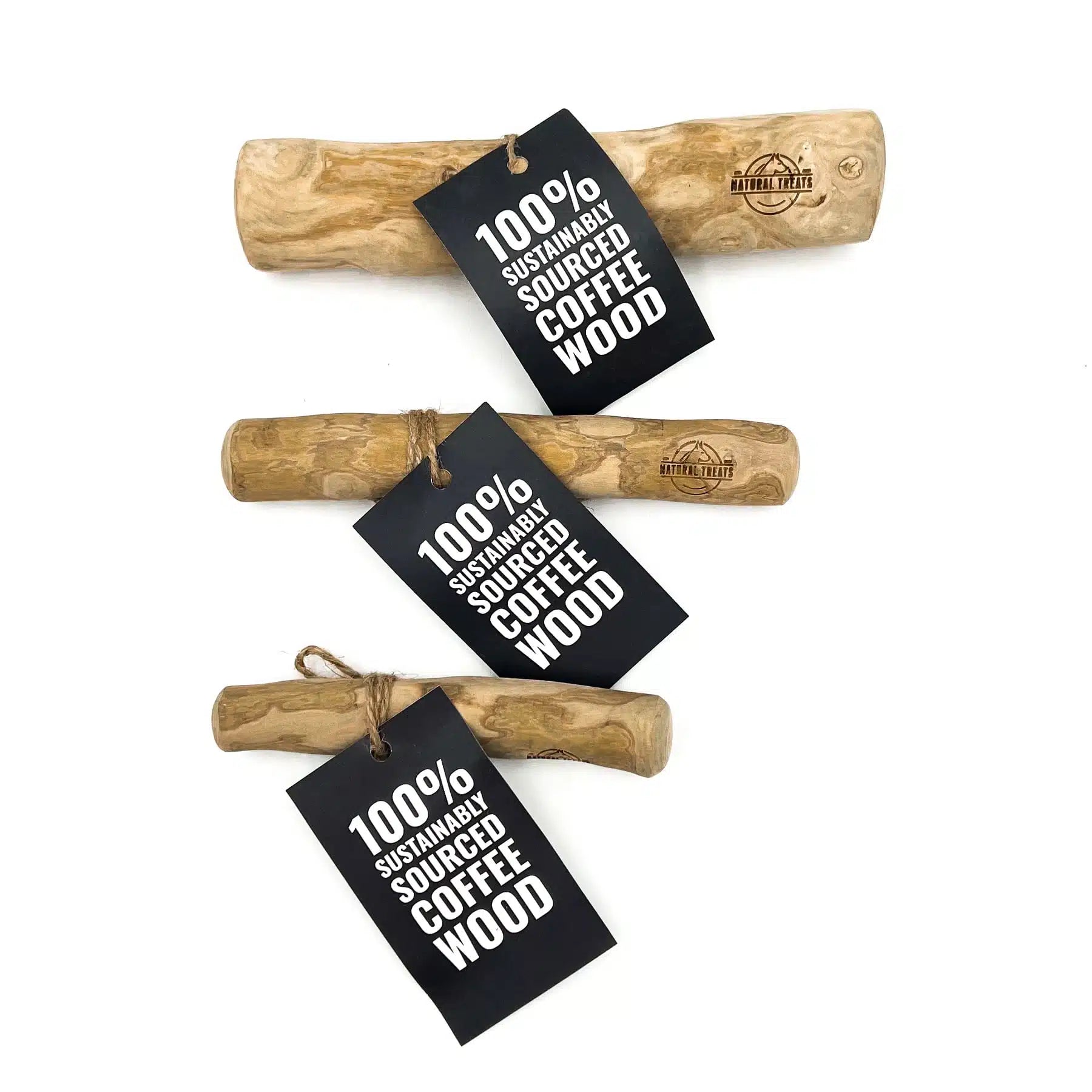 Palo masticable de madera de café para perros