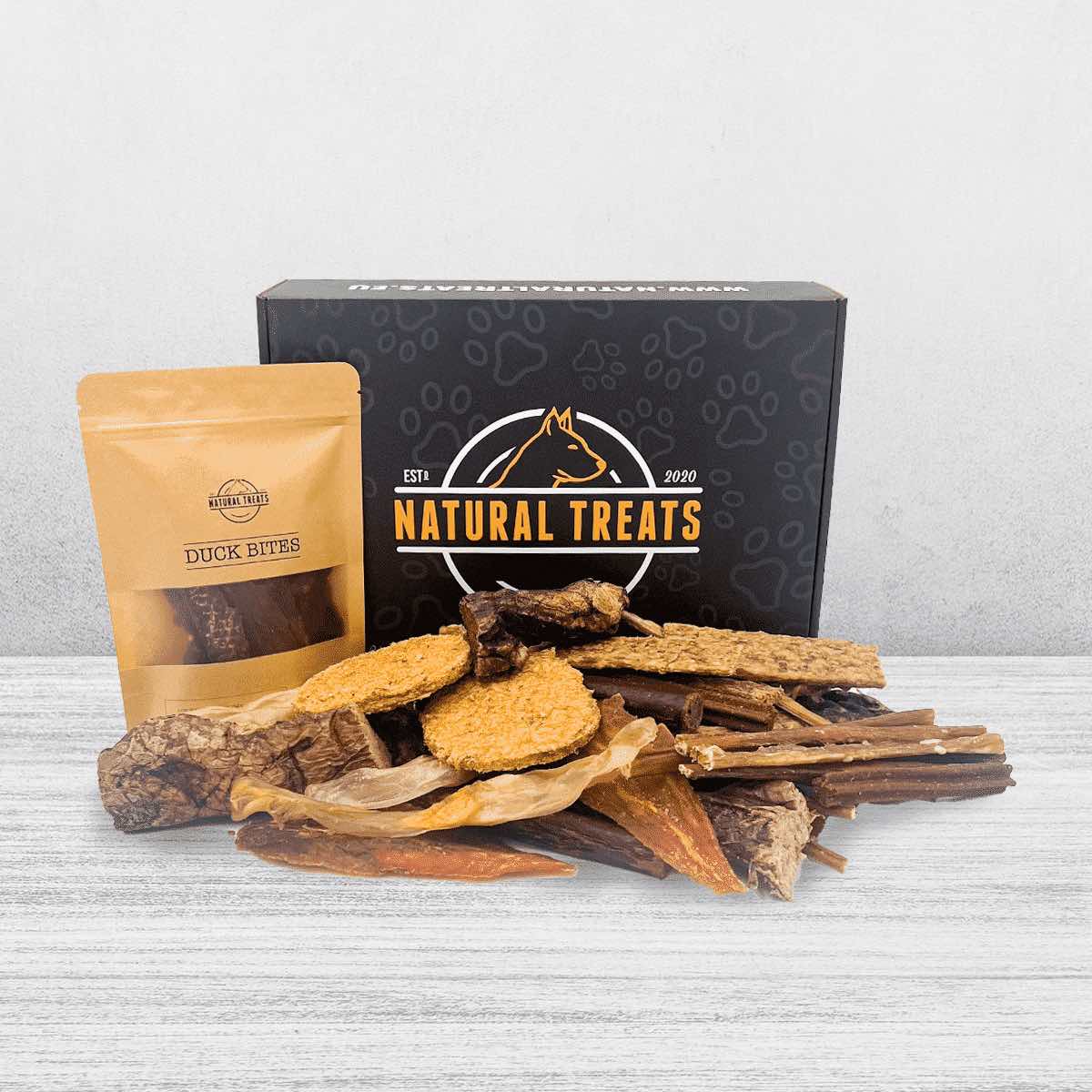 Natural dog treats box for puppies double size