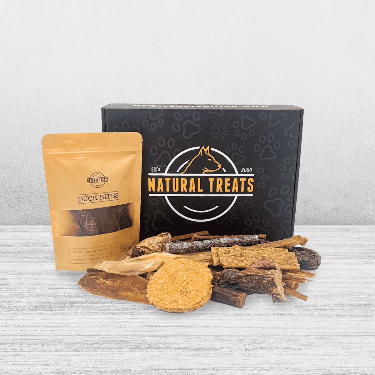 Natural dog treats box for puppies standard size